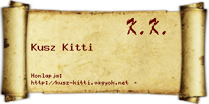 Kusz Kitti névjegykártya
